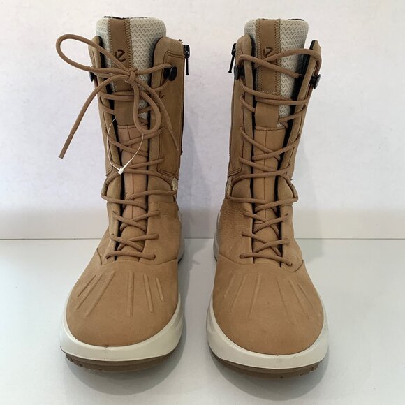 Ecco Solice High Boots Nubuck Leather Cashmere Tan Size 39 US 8 - 8.5 NEW - Picture 3 of 7